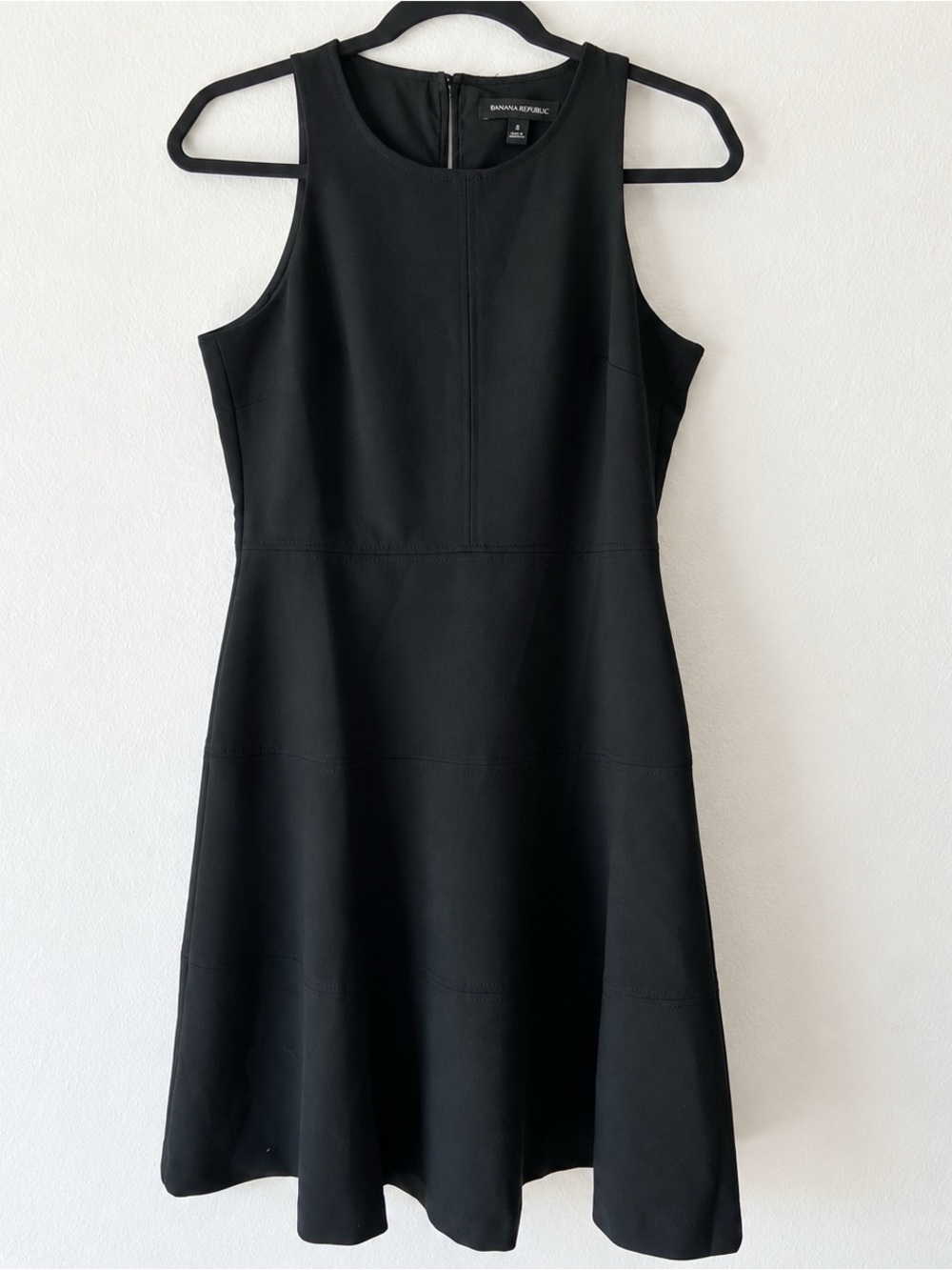Banana Republic Black Sleeveless A-Line Midi Dress Size 8